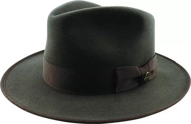 BANJO – CRUSHABLE WOOL FELT FEDORA w GROSGRAIN & SNOWY RIVER PIN
