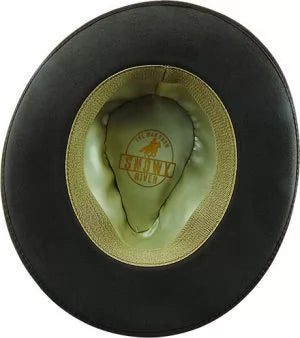 BANJO – CRUSHABLE WOOL FELT FEDORA w GROSGRAIN & SNOWY RIVER PIN