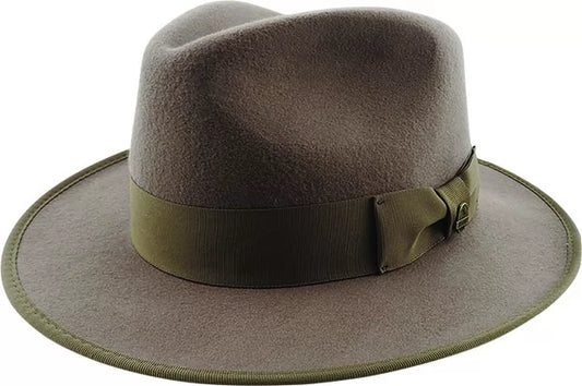 BANJO – CRUSHABLE WOOL FELT FEDORA w GROSGRAIN & SNOWY RIVER PIN