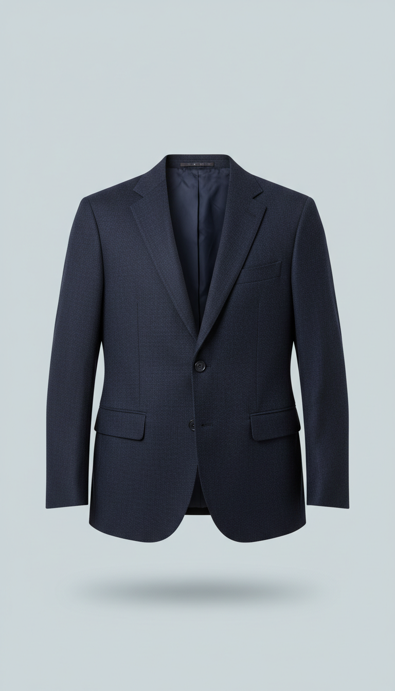 Tailored Navy Wool Blazer