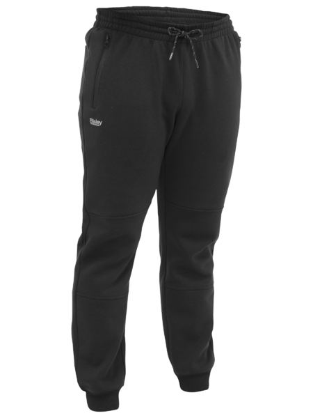 Bisley BKP6203 Work Fleece Track Pants in Black — front view