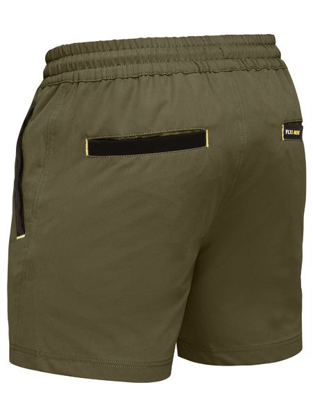 Bisley Flex & Move 4-way stretch shorts in green, back