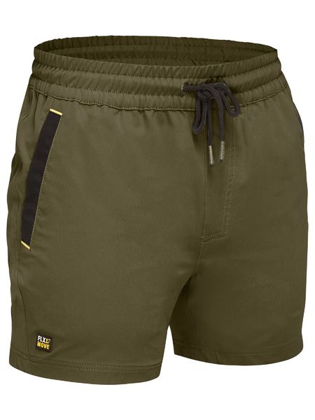 Bisley Flex & Move 4-way stretch shorts in green, front