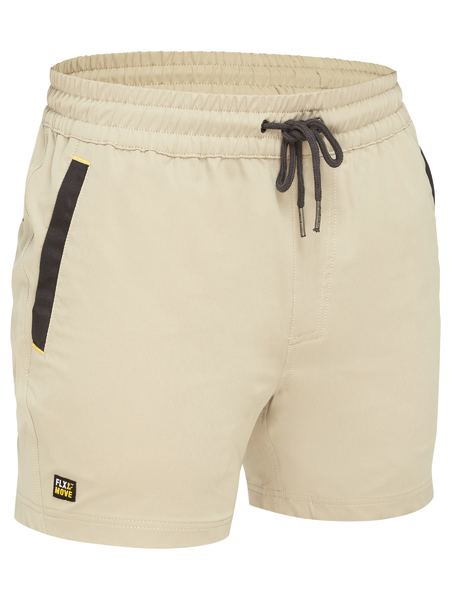Bisley Flex & Move 4-way stretch shorts in stone, front