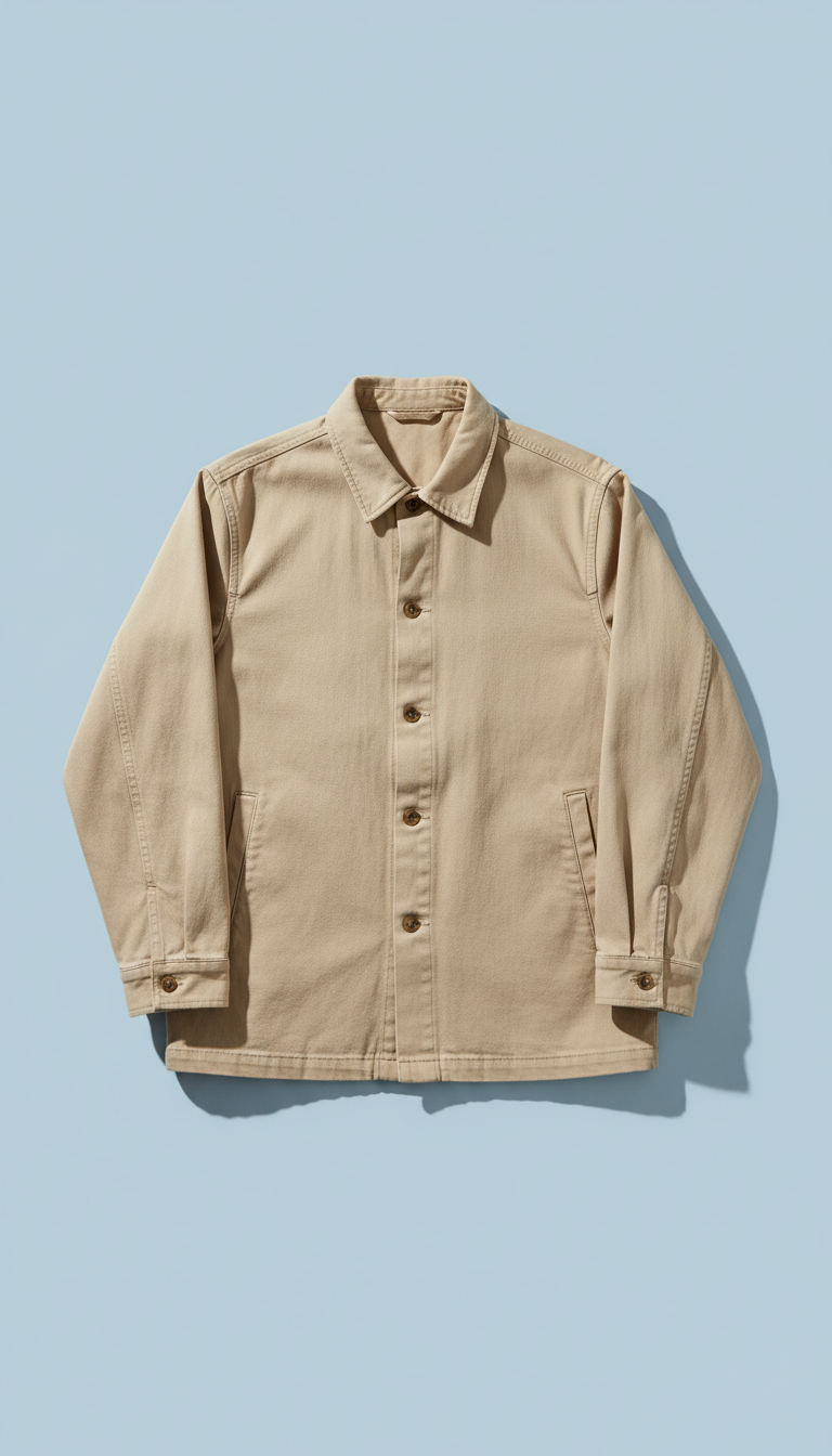 Sand Beige Overshirt Jacket