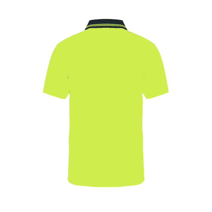 WORK CRAFT HI VIS TWO TONE SHORT SLEEVE MICROMESH POLO WITH POCKET