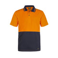 WORK CRAFT HI VIS TWO TONE SHORT SLEEVE MICROMESH POLO WITH POCKET