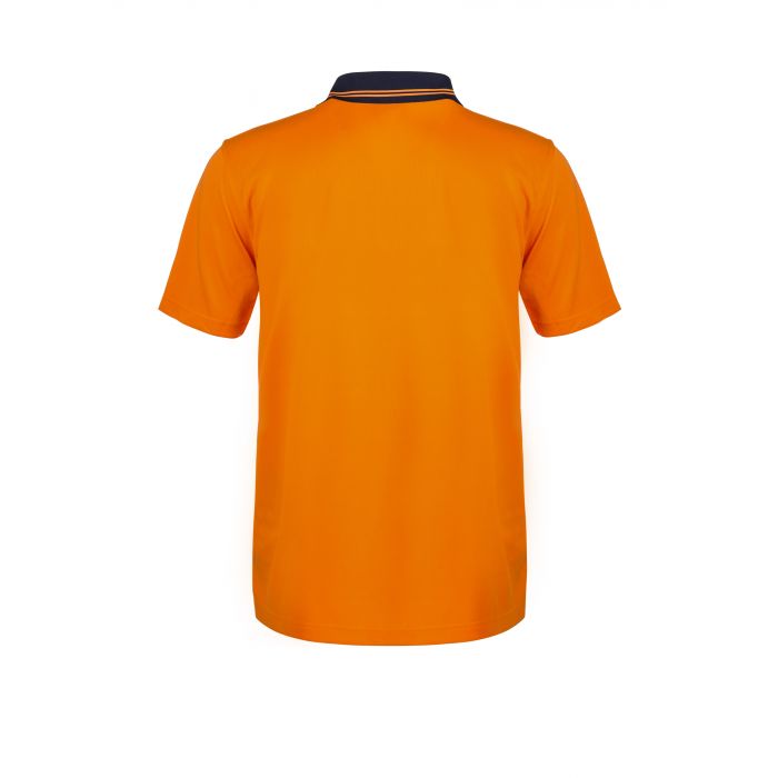 WORK CRAFT HI VIS TWO TONE SHORT SLEEVE MICROMESH POLO WITH POCKET