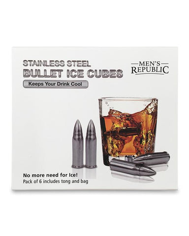 Men's Republic Bullet Ice Cubes - 6 Pieces Stainless Steel