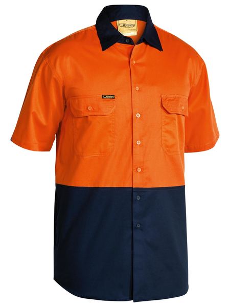 BISLEY 2 TONE COOL LIGHTWEIGHT DRILL SHIRT - SHORT SLEEVE
